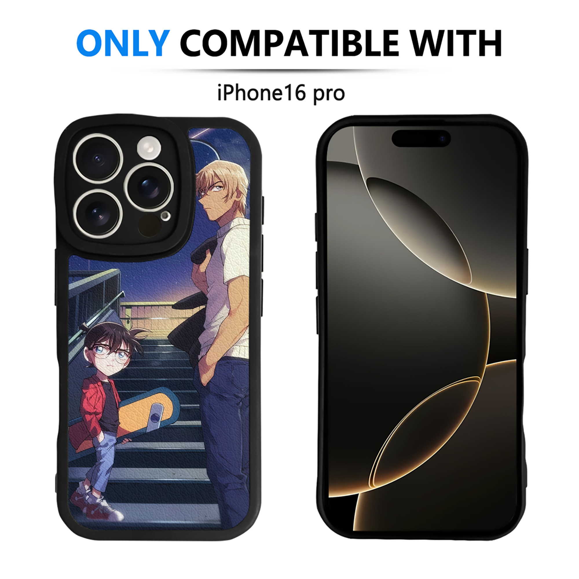 （画像用） 名探偵コナン Detective Conan 【iPhone 16シリーズ対応】シリコンスマホケース（レザー調） 材質：シリコン